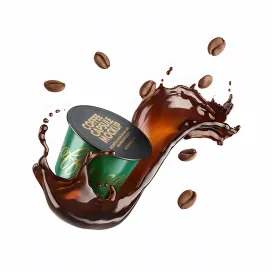 Coffee Capsule With Coffee Splash and Beans